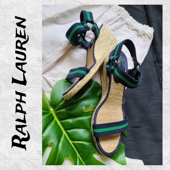 Lauren Ralph Lauren Shoes - Ralph Lauren Green & Blue Wedges NWOB size 8.5